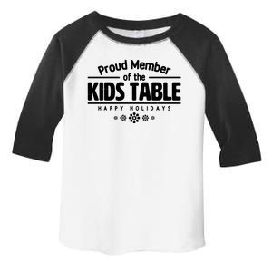 Thanksgiving Christmas Happy Holidays Proud Member Of Dinner Table For Children Toddler Fine Jersey T-Shirt