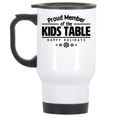 Thanksgiving Christmas Happy Holidays Proud Member Of Dinner Table For Children Stainless Steel Travel Mug