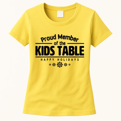 Thanksgiving Christmas Happy Holidays Proud Member Of Dinner Table For Children Womens T-Shirt