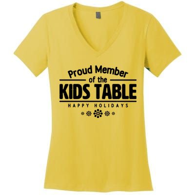 Thanksgiving Christmas Happy Holidays Proud Member Of Dinner Table For Children Women's V-Neck T-Shirt