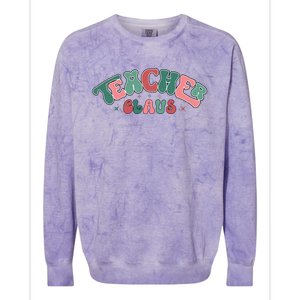 Teacher Claus Holiday Graphic Colorblast Crewneck Sweatshirt