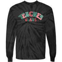 Teacher Claus Holiday Graphic Tie-Dye Long Sleeve Shirt