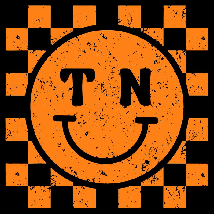 Tennessee Checkered Happy Face Football Season Game Day Backpack