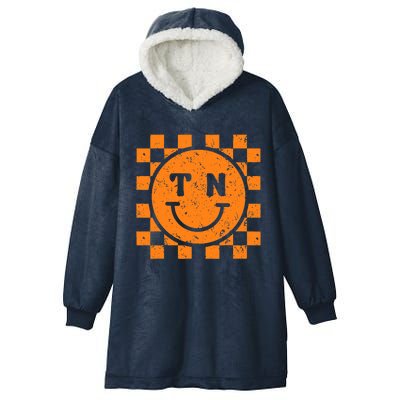 Tennessee Checkered Happy Face Football Season Game Day Hooded Wearable Blanket