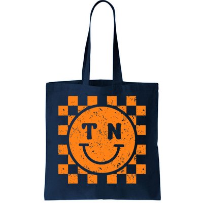 Tennessee Checkered Happy Face Football Season Game Day Tote Bag