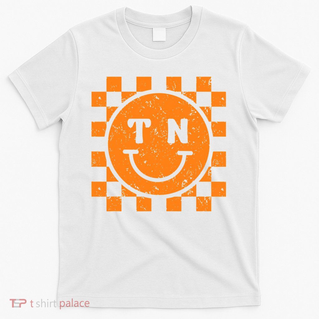 Tennessee Checkered Happy Face Football Season Game Day T-Shirt