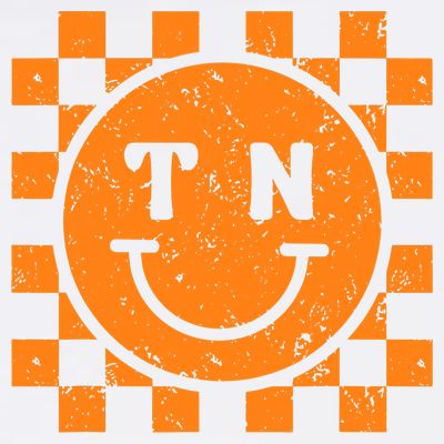 Tennessee Checkered Happy Face Football Season Game Day T-Shirt
