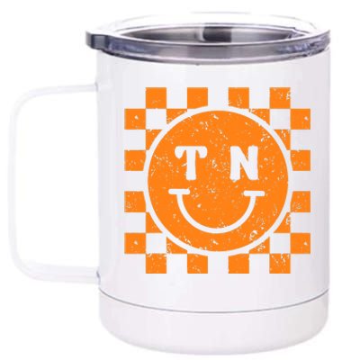 Tennessee Checkered Happy Face Football Season Game Day 12 oz Stainless Steel Tumbler Cup