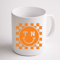 Tennessee Checkered Happy Face Football Season Game Day Coffee Mug