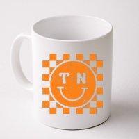 Tennessee Checkered Happy Face Football Season Game Day Coffee Mug