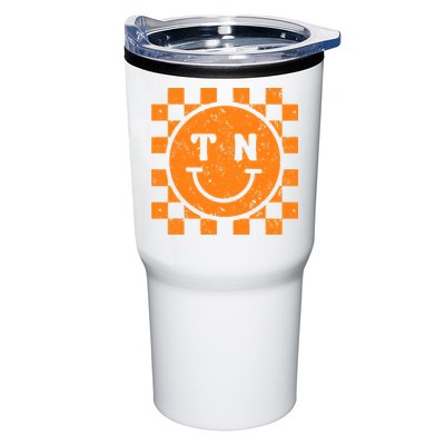 Tennessee Checkered Happy Face Football Season Game Day Tumbler