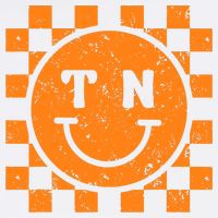 Tennessee Checkered Happy Face Football Season Game Day Baby Bodysuit