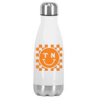 Tennessee Checkered Happy Face Football Season Game Day Stainless Steel Insulated Water Bottle