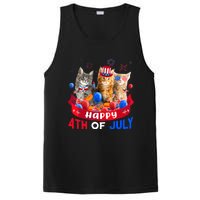 Three Cat Happy 4th Of July Balloon Lover Independence Day PosiCharge Competitor Tank