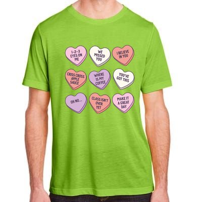 Teach Conversation Hearts School Retro Valentines Day Adult ChromaSoft Performance T-Shirt