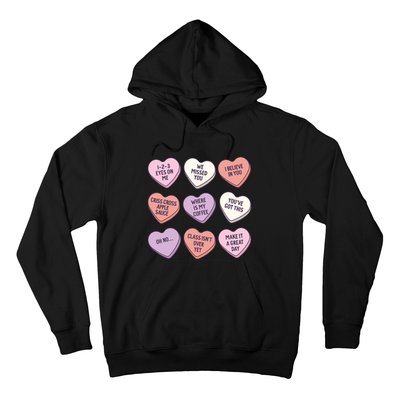 Teach Conversation Hearts School Retro Valentines Day Hoodie