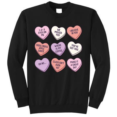 Teach Conversation Hearts School Retro Valentines Day Sweatshirt