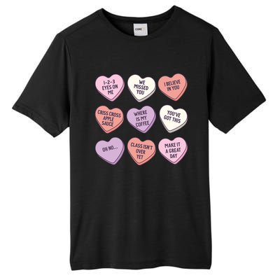 Teach Conversation Hearts School Retro Valentines Day Tall Fusion ChromaSoft Performance T-Shirt