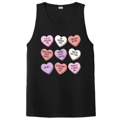 Teach Conversation Hearts School Retro Valentines Day PosiCharge Competitor Tank