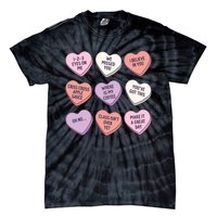 Teach Conversation Hearts School Retro Valentines Day Tie-Dye T-Shirt