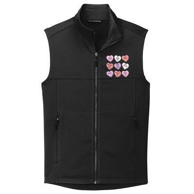 Teach Conversation Hearts School Retro Valentines Day Collective Smooth Fleece Vest