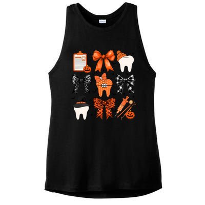 Teeth Coquette Halloween Dentist Dental Spooky Season Ladies PosiCharge Tri-Blend Wicking Tank