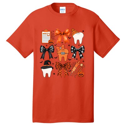 Teeth Coquette Halloween Dentist Dental Spooky Season Tall T-Shirt