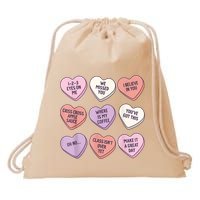 Teach Conversation Hearts School Retro Valentines Day Drawstring Bag