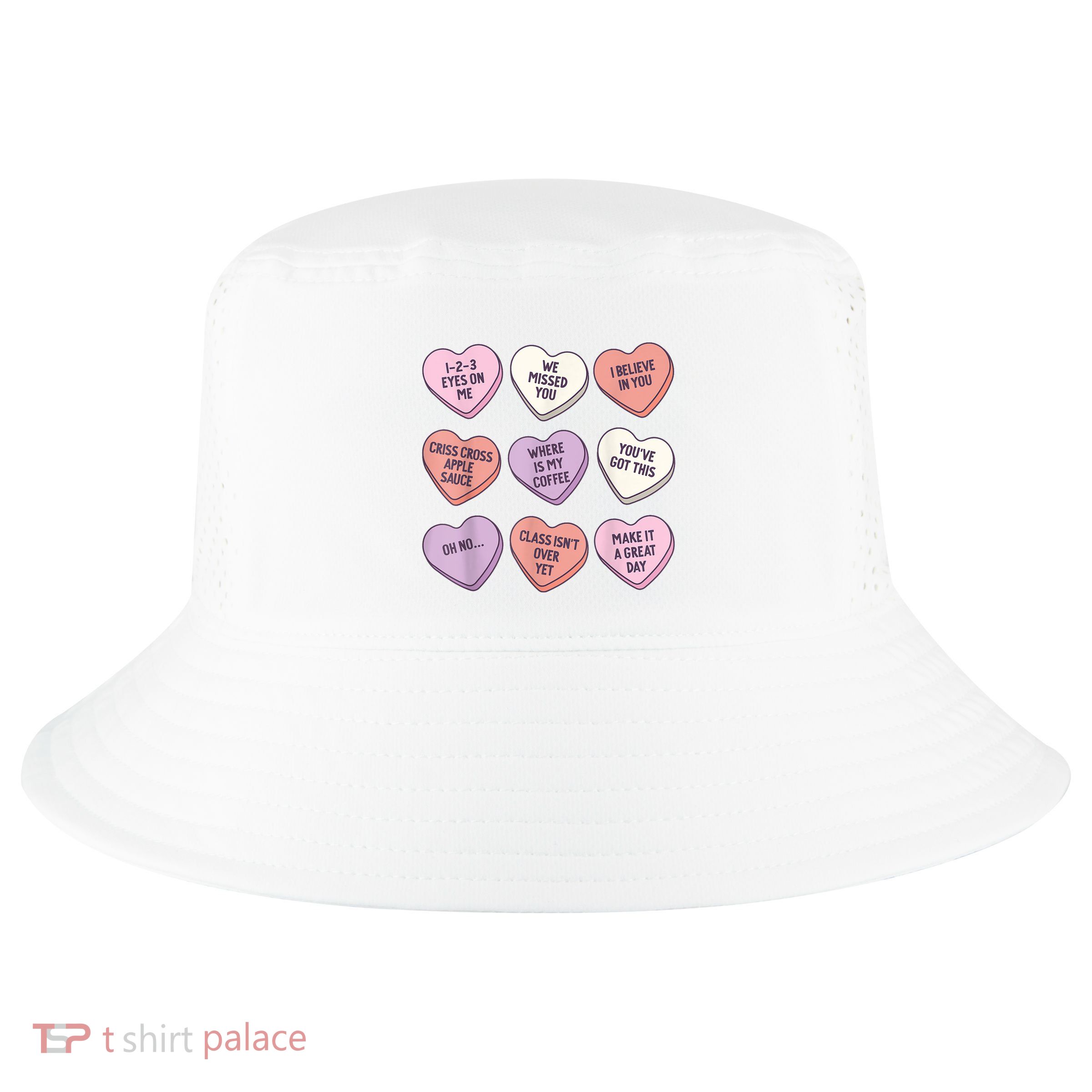 Teach Conversation Hearts School Retro Valentines Day Cool Comfort Performance Bucket Hat