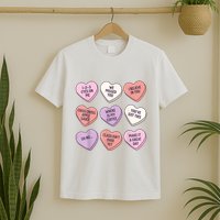 Teach Conversation Hearts School Retro Valentines Day T-Shirt