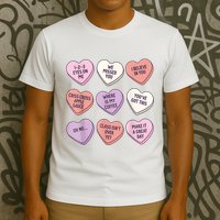 Teach Conversation Hearts School Retro Valentines Day T-Shirt
