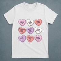 Teach Conversation Hearts School Retro Valentines Day T-Shirt