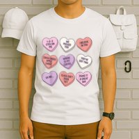 Teach Conversation Hearts School Retro Valentines Day T-Shirt