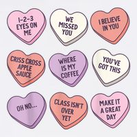 Teach Conversation Hearts School Retro Valentines Day Bucket Hat