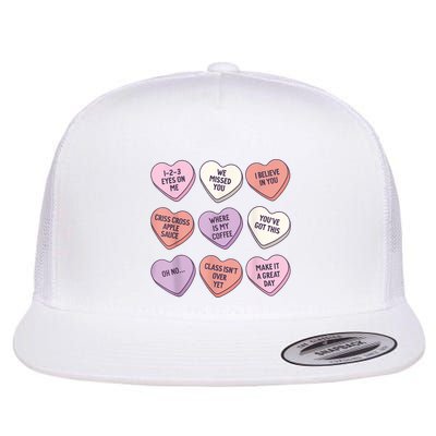 Teach Conversation Hearts School Retro Valentines Day Flatbill Hat