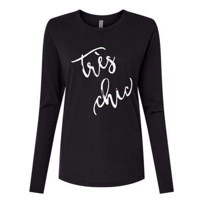 Tres Chic Hip French Fashion Quote Souvenir Gift Womens Cotton Relaxed Long Sleeve T-Shirt