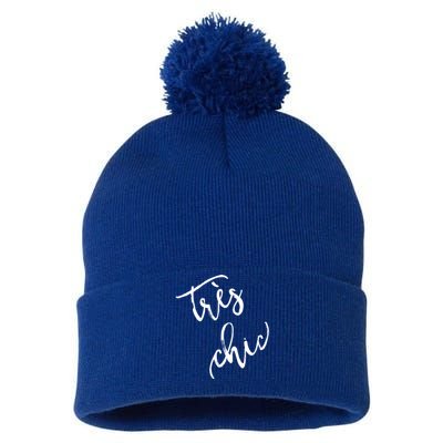 Tres Chic Hip French Fashion Quote Souvenir Gift Pom Pom 12in Knit Beanie