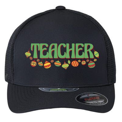 Teacher Christmas Holiday Festive Flexfit Unipanel Trucker Cap