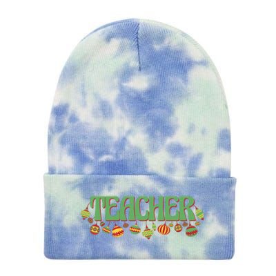 Teacher Christmas Holiday Festive Tie Dye 12in Knit Beanie