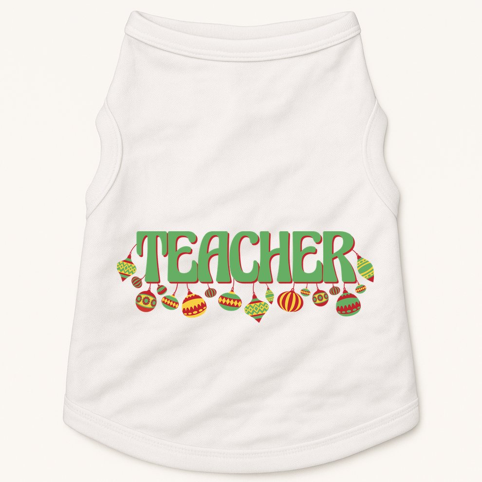 Teacher Christmas Holiday Festive Doggie Tank