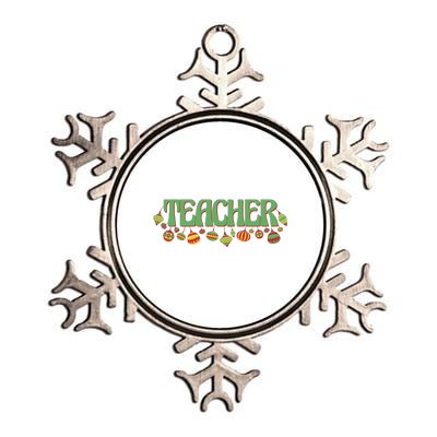 Teacher Christmas Holiday Festive Metallic Star Ornament