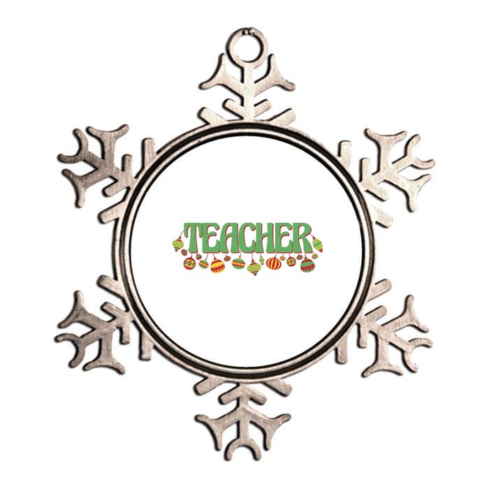 Teacher Christmas Holiday Festive Metallic Star Ornament