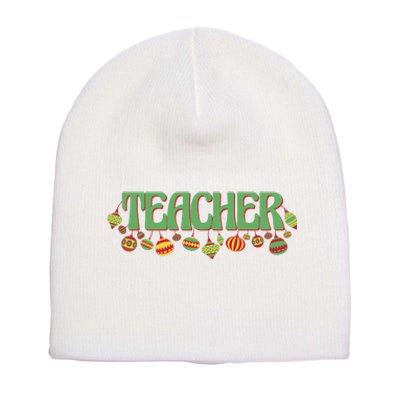 Teacher Christmas Holiday Festive Short Acrylic Beanie