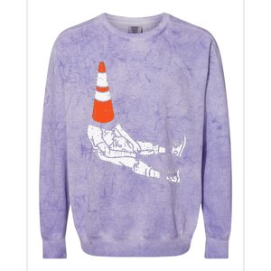 Traffic Cone Halloween Costume Funny Lazy Funny Funny Colorblast Crewneck Sweatshirt