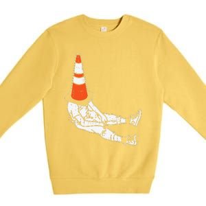 Traffic Cone Halloween Costume Funny Lazy Funny Funny Premium Crewneck Sweatshirt