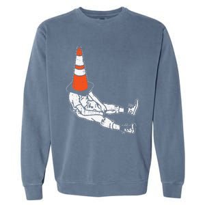 Traffic Cone Halloween Costume Funny Lazy Funny Funny Garment-Dyed Sweatshirt