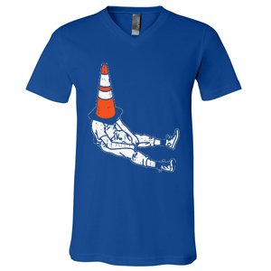 Traffic Cone Halloween Costume Funny Lazy Funny Funny V-Neck T-Shirt