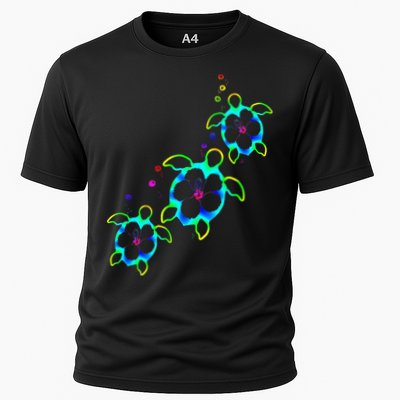 Tropical Colors Hawaiian Honu Sea Turtles Performance Shirt