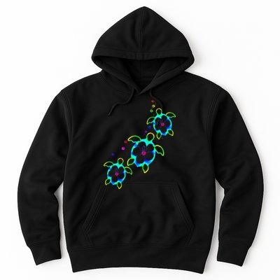 Tropical Colors Hawaiian Honu Sea Turtles Hoodie