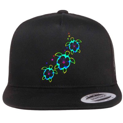 Tropical Colors Hawaiian Honu Sea Turtles Flatbill Hat